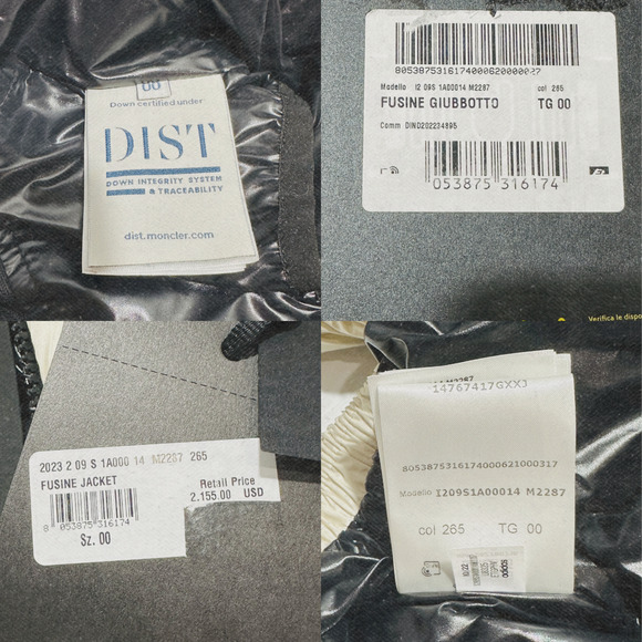 Moncler X Adidas Fusine Short Down Jacket 00/ XS White/Ivory Full Zip NWT $2155 - Picture 12 of 14